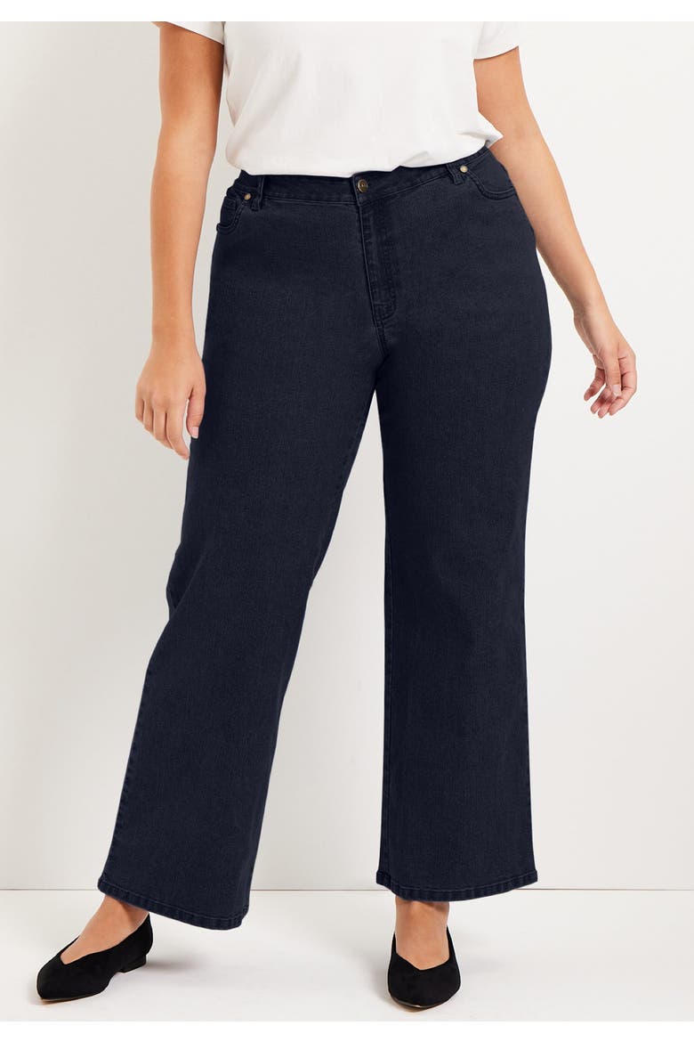 Curvie Fit Wide-Leg Jeans, Alternate, color, GREY