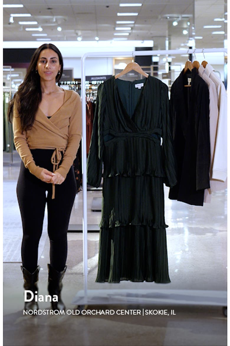 Pippa Side Cutout Long Sleeve Tiered Midi Dress video