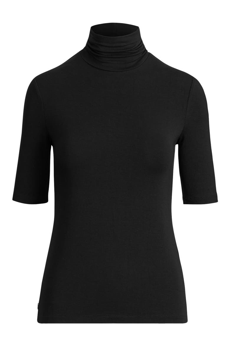 Jersey Turtleneck Top, Alternate, color, POLO BLACK