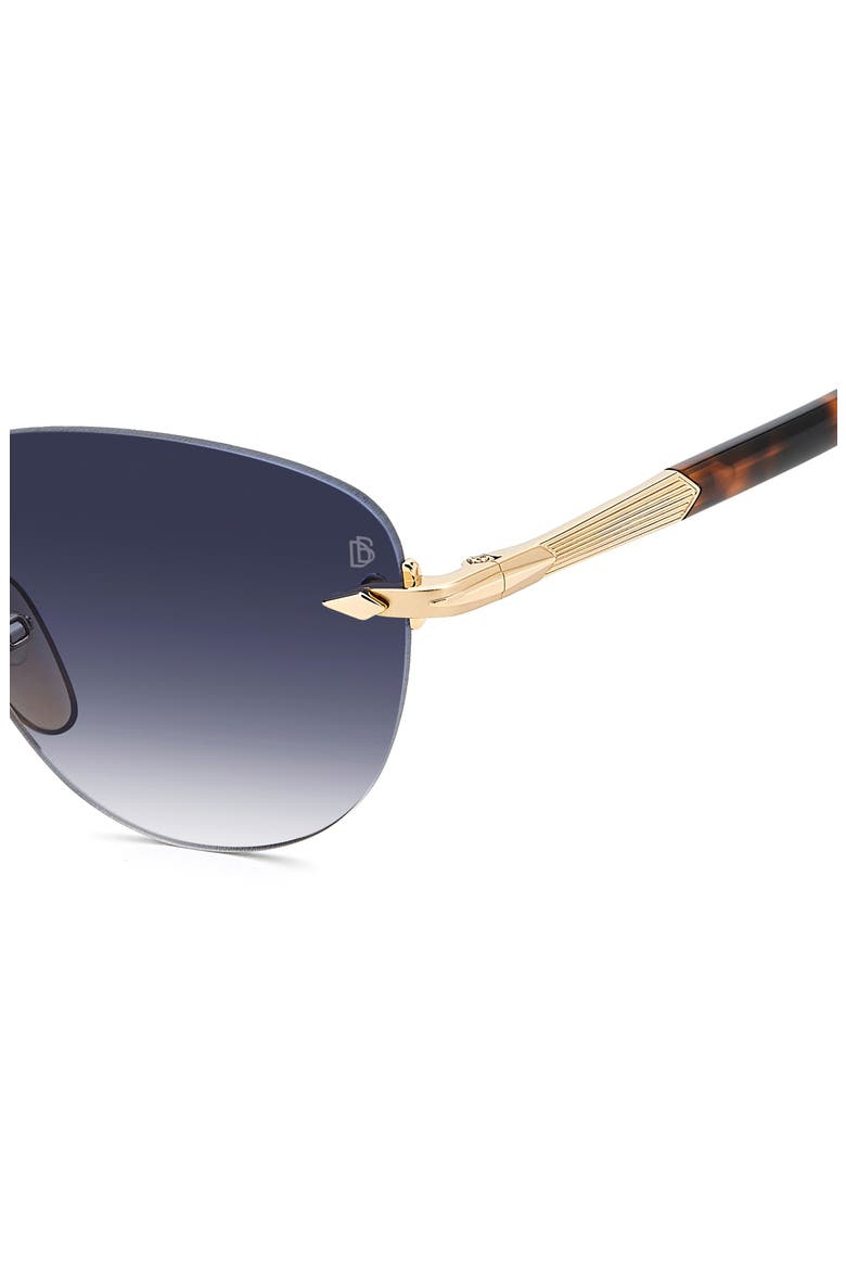 51mm Rimless Square Sunglasses, Alternate, color, GOLD BROWN HAVANA/ DK BLUE SF
