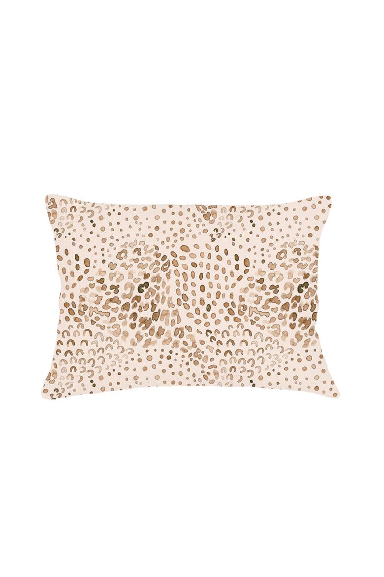 Brown Cheetah Velvet Pillow with Down Insert, Alternate, color, Brown
