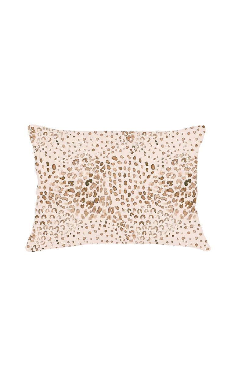Anaya Brown Cheetah Velvet Pillow with Down Insert, Alternate, color, Brown