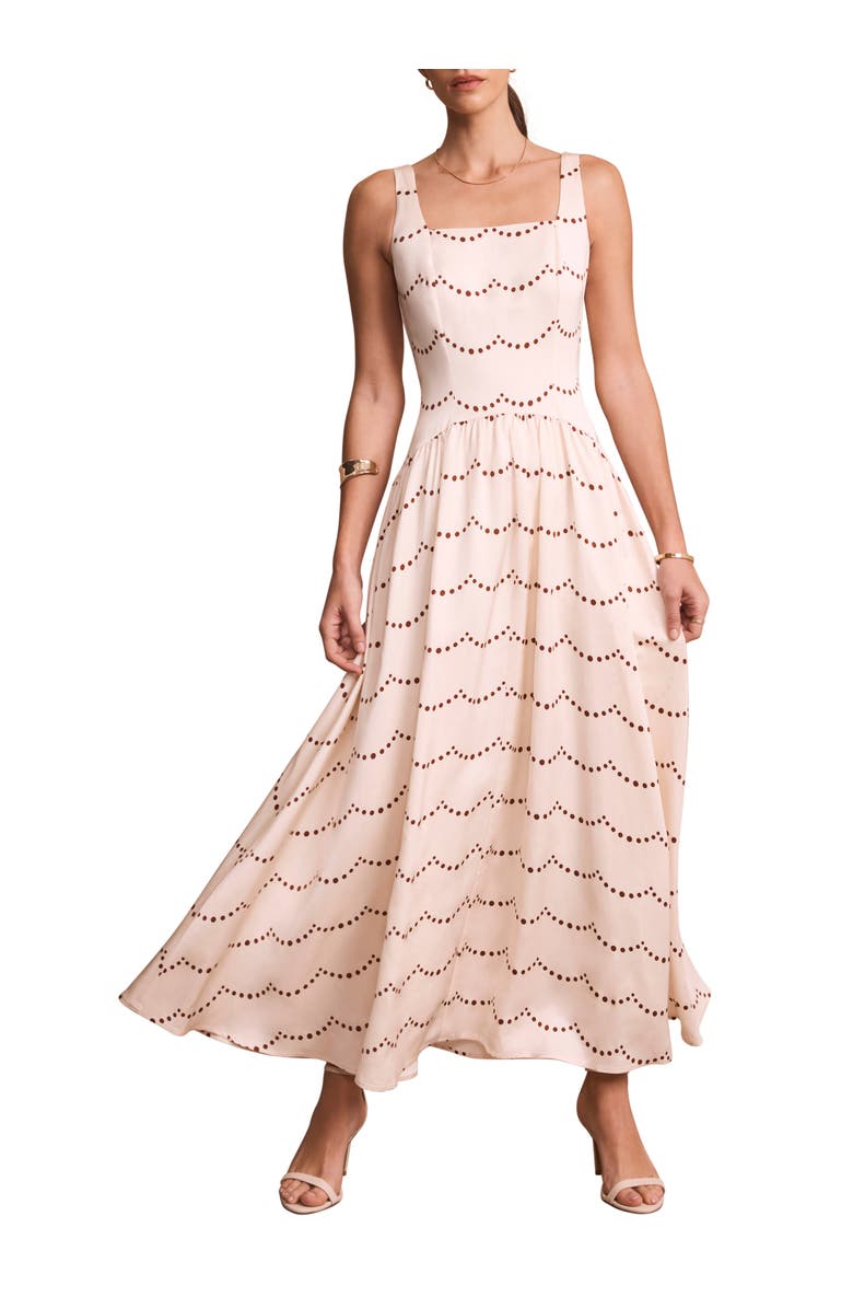 MINT VELVET Spot Print Midi Dress With Thin Straps, Alternate, color, Cream