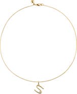 Monica Vinader Diamond Initial Pendant Necklace
