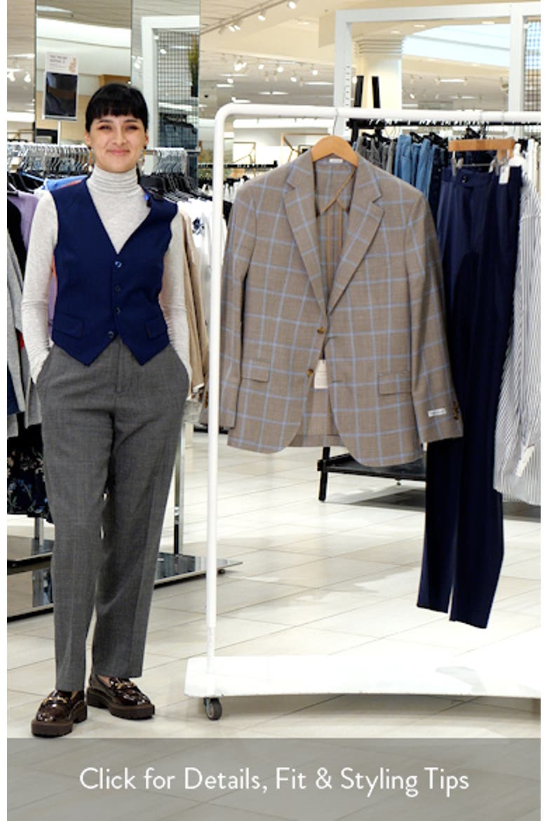 Hyperlight Soft Tan Windowpabne Check Wool & Silk Blend Sport Coat video