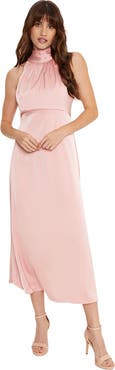 Oasis Satin Halter Neck Midi Bridesmaid Dress