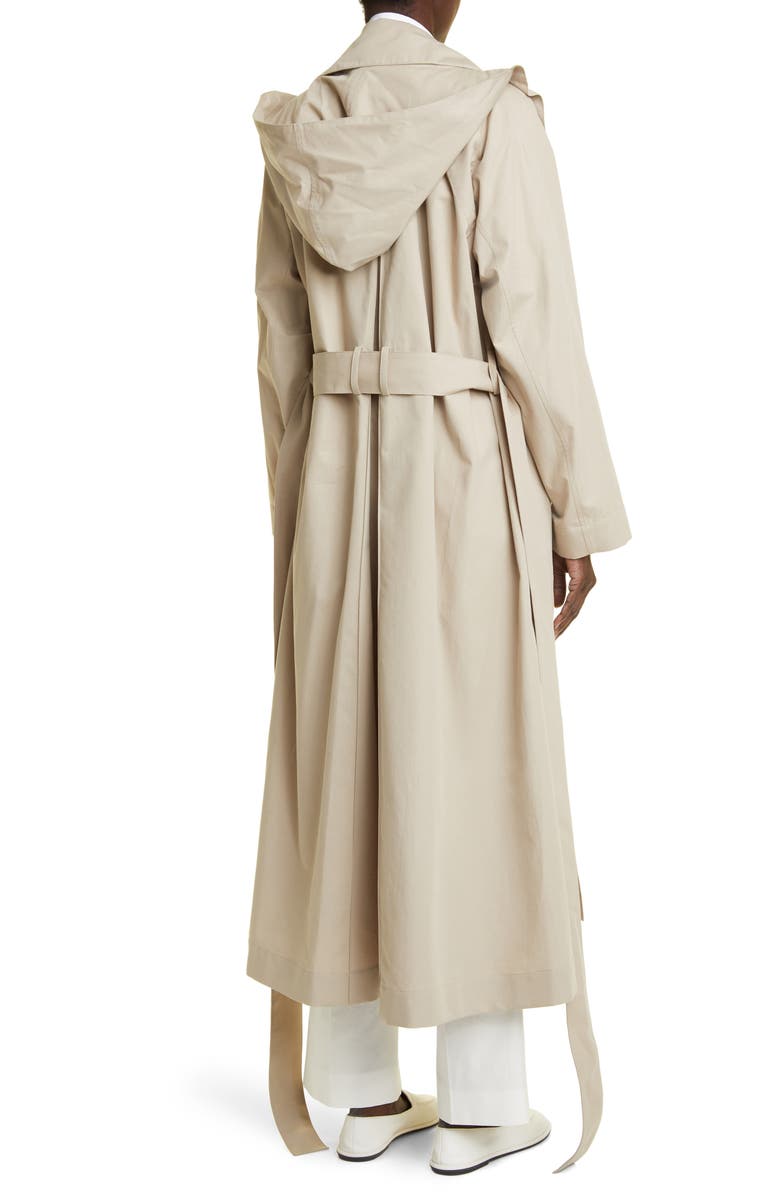 The Row Badva Belted Cotton Trench Coat with Removable Hood, Alternate, color,