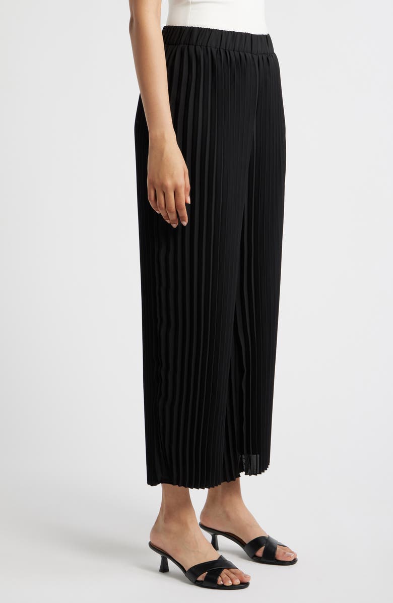 Anne Klein Pleated Pull-On Ankle Pants, Alternate, color, Anne Black