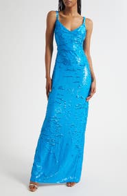 L'AGENCE Karma Sequin Column Dress
