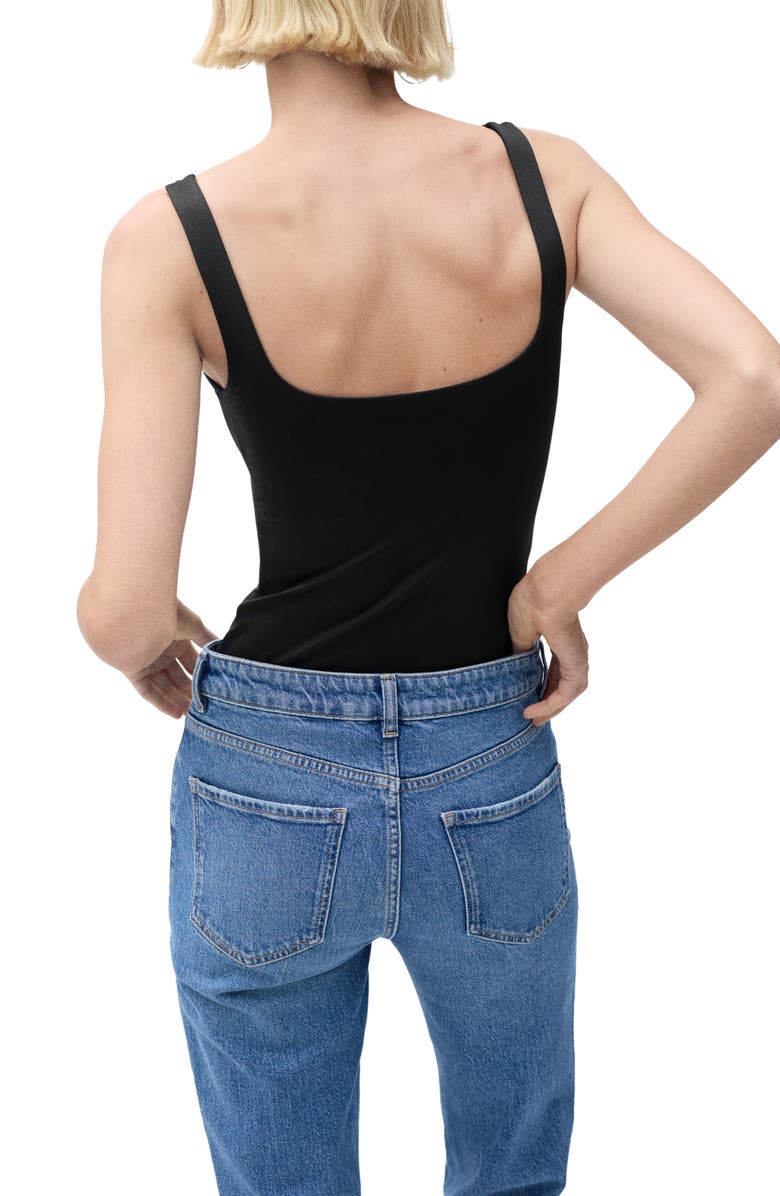MANGO Fitted Tank Bodysuit, Alternate, color,