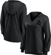 FANATICS Women's Fanatics Cleveland Browns Blackout Slub Hoodie V-Neck Long Sleeve T-Shirt