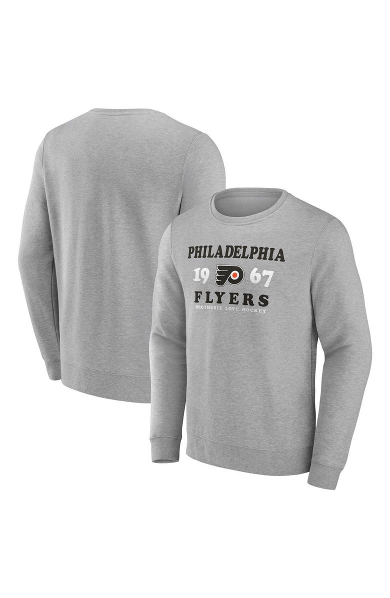 FANATICS Men's Fanatics Branded Heather Charcoal Philadelphia Flyers Fierce Competitor Pullover Sweatshirt, Alternate, color, Charcoal