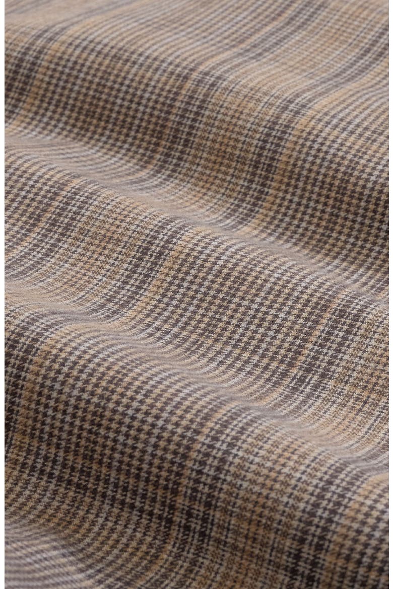 Julian Plaid Cotton & Wool Button-Up Shirt, Alternate, color, WALNUT