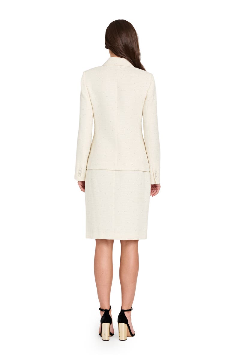 Tahari ASL Bouclé Pencil Skirt, Alternate, color, Vanilla
