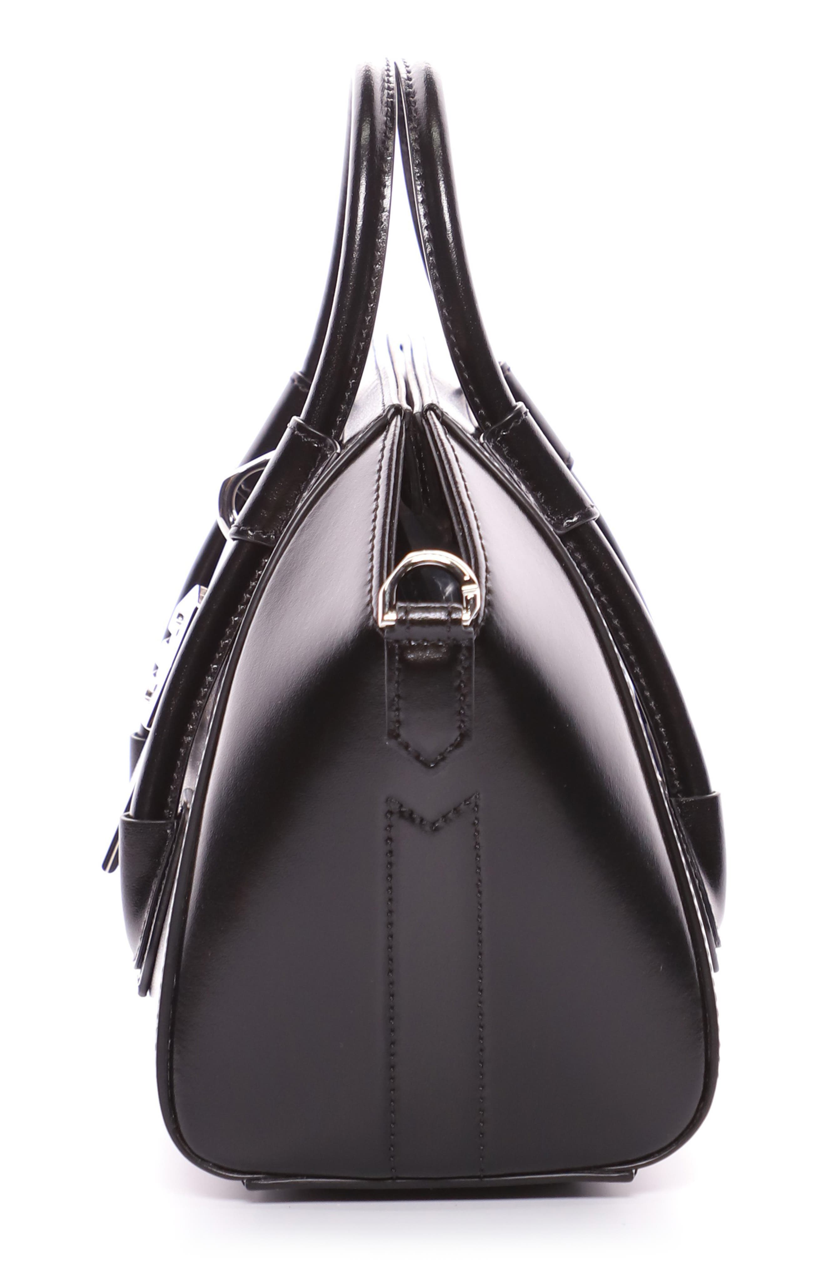 Givenchy Mini Antigona Lock Leather Satchel, Alternate, color, 