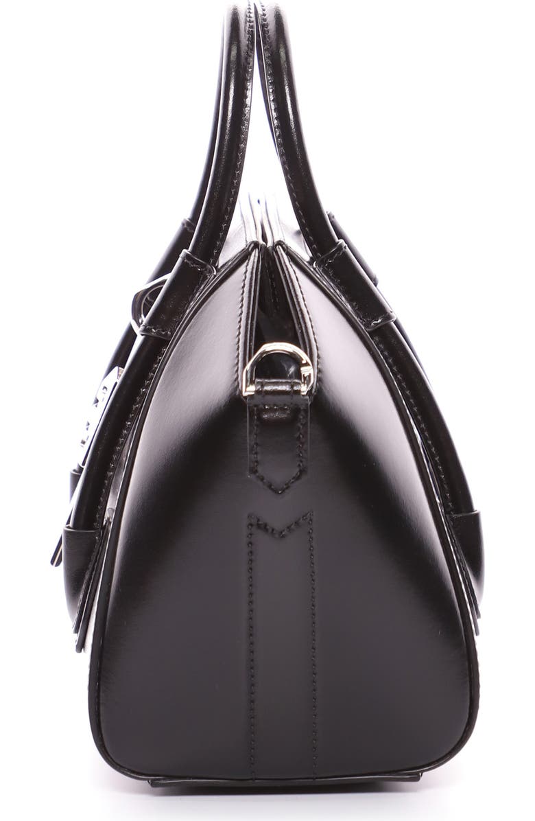 Givenchy Mini Antigona Lock Leather Satchel, Alternate, color,