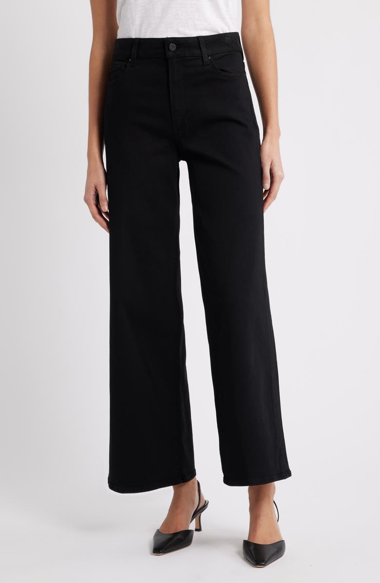 PAIGE Anessa High Waist Wide Leg Jeans, Main, color, Black Shadow