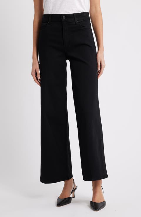 Anessa High Waist Wide Leg Jeans (Black Shadow) (Petite)