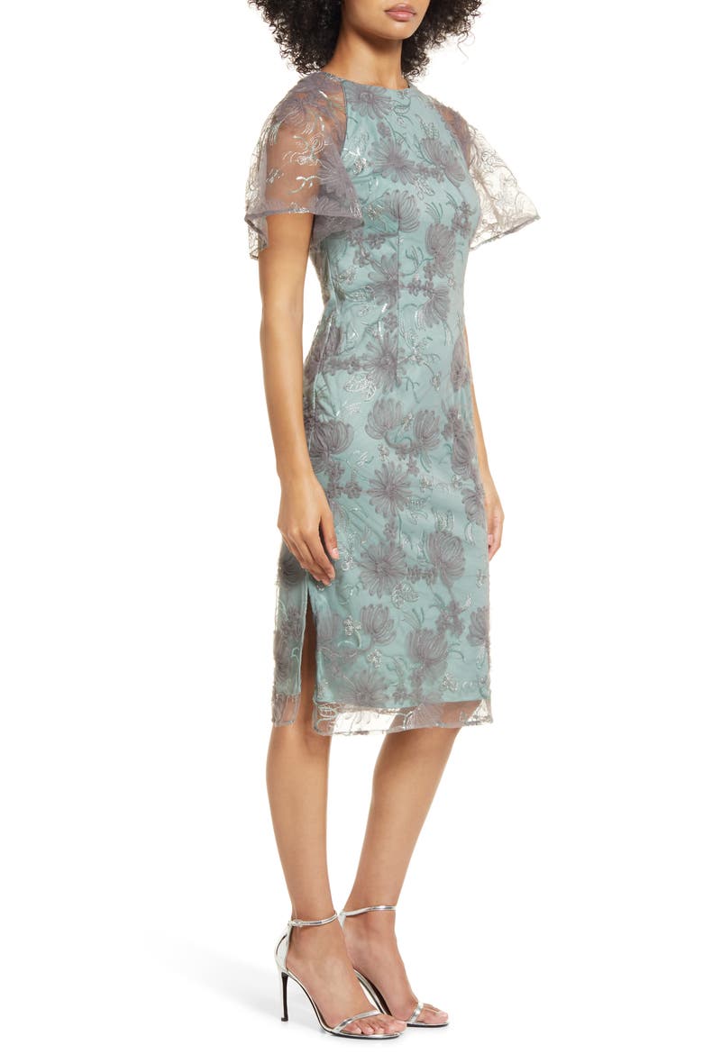 Remy Flutter Sleeve Cocktail Dress, Alternate, color, SAGE