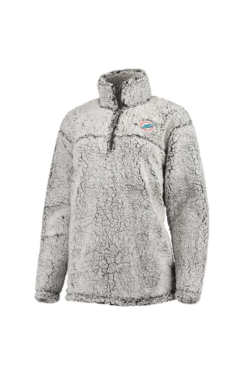 G-III 4HER BY CARL BANKS Women's G-III 4Her by Carl Banks Gray Miami Dolphins Sherpa Quarter-Zip Pullover Jacket, Alternate, color,