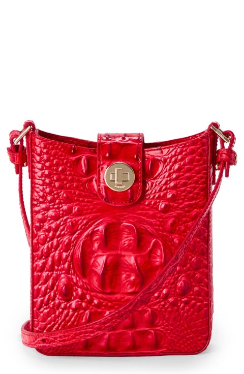 Marley Croc Embossed Leather Crossbody Bag