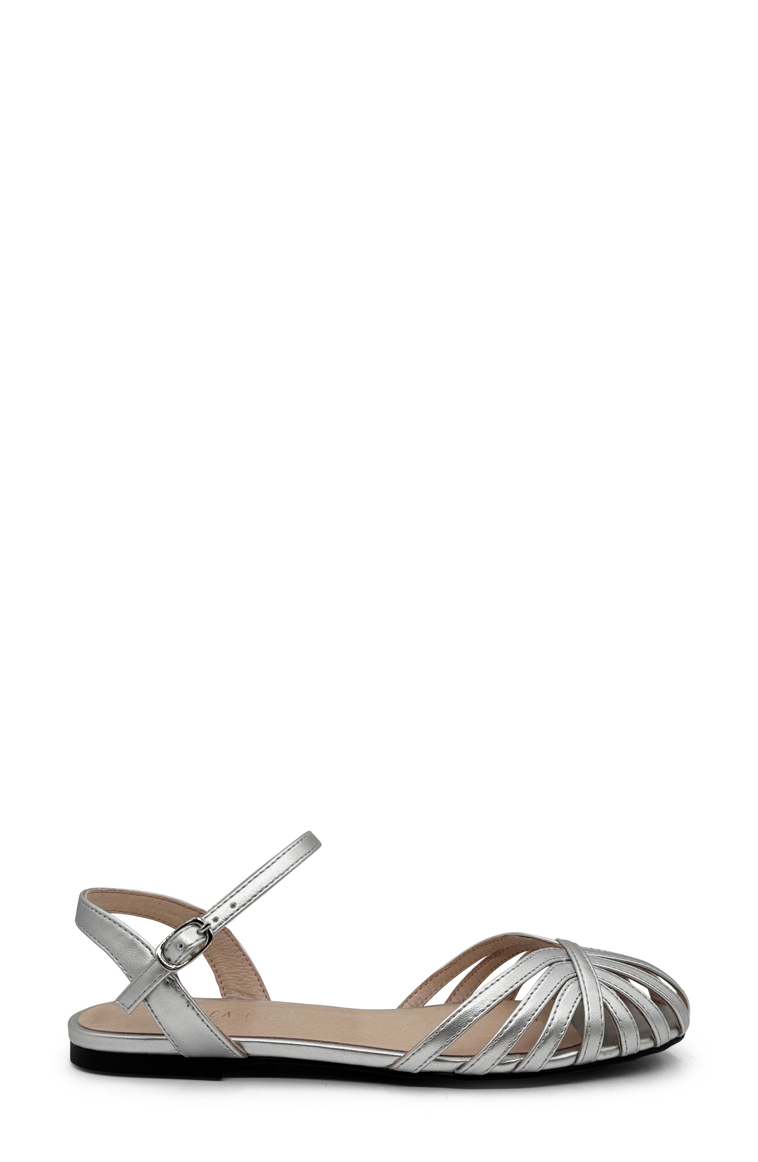 CHELSEA CREW Cage Ankle Sandal, Alternate, color, Silver Pu