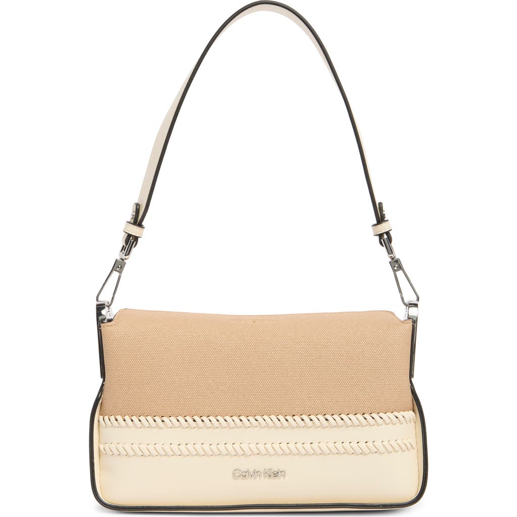 Shop Calvin Klein Fay Whipstich Canvas Shoulder Bag