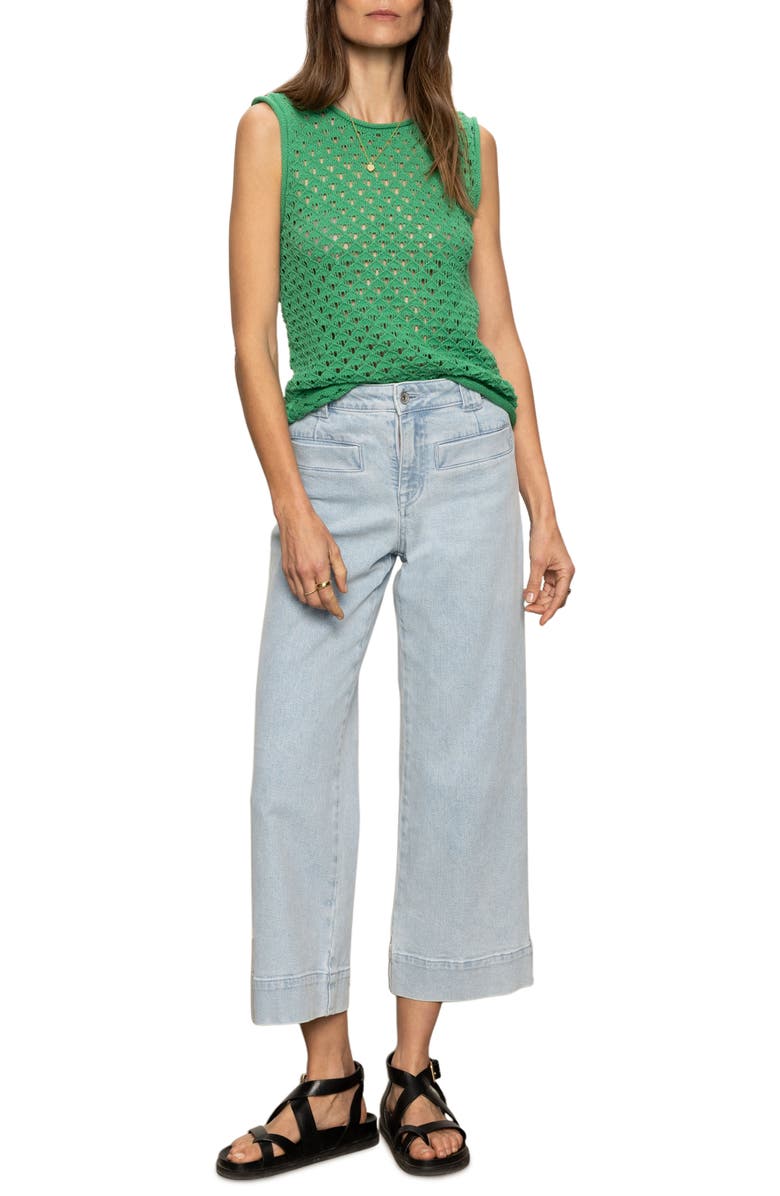 Sanctuary Open Stitch Sleeveless Cotton Sweater, Alternate, color,