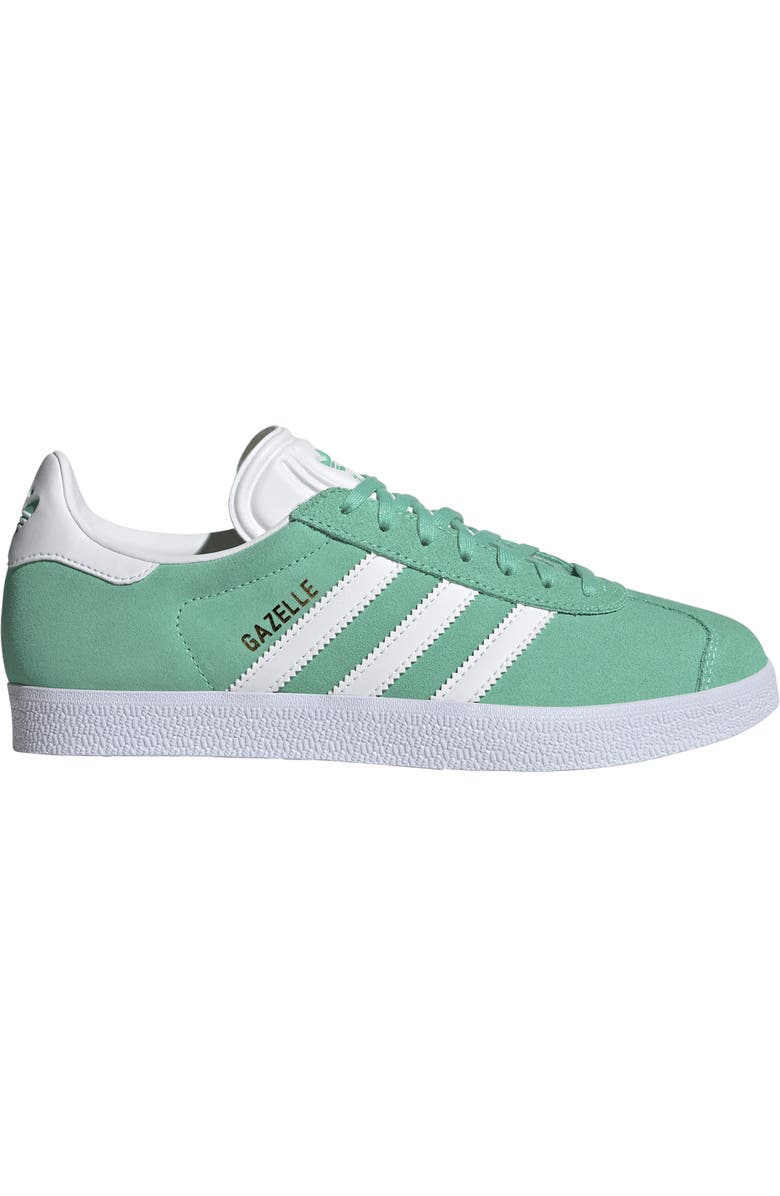 adidas Gazelle Sneaker, Alternate, color, Mint/ White/ Gold Metallic