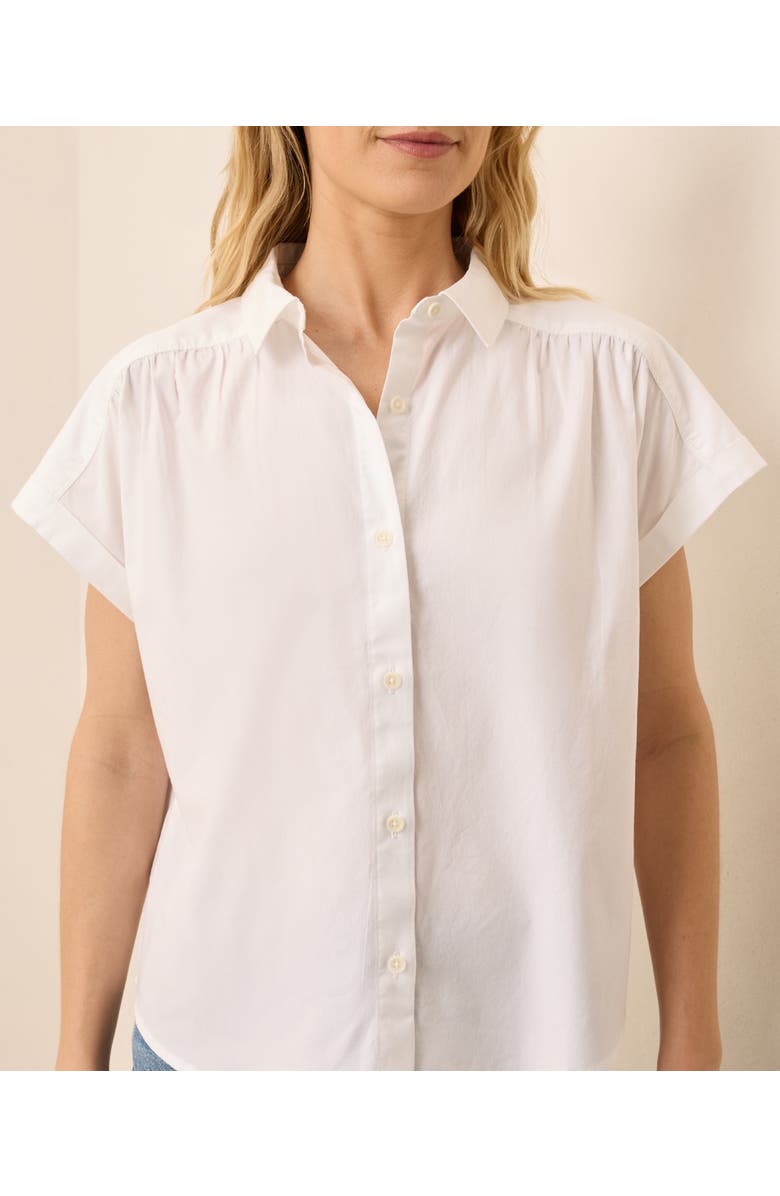 Pact Organic Cotton All Day Poplin Shirred Shirt, Alternate, color, White