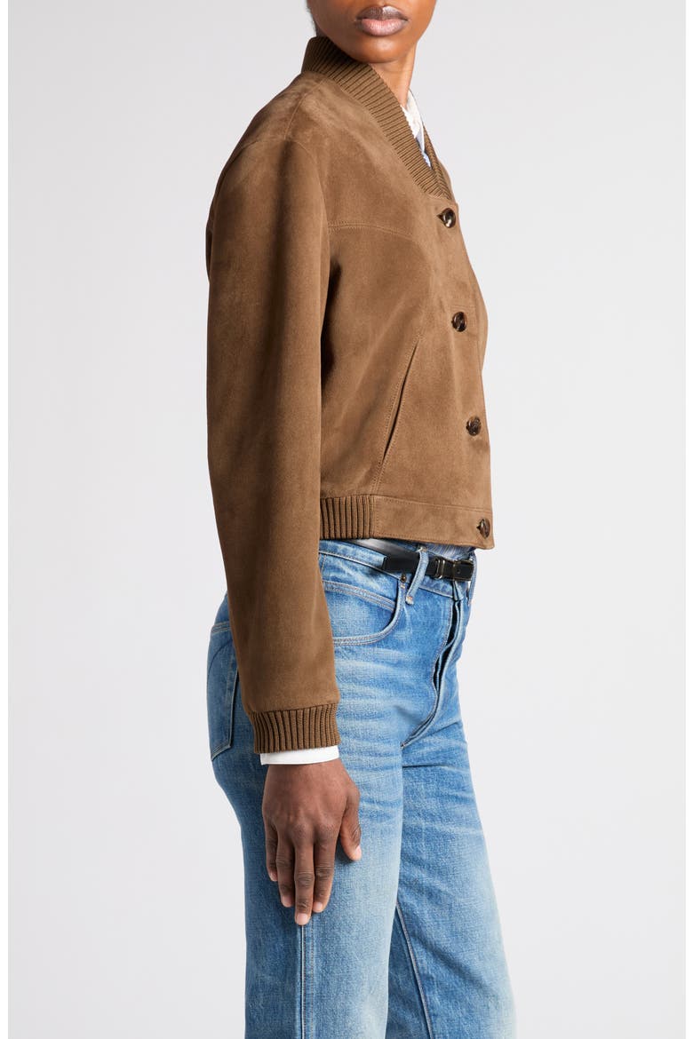 Velvety Suede Jacket, Alternate, color, KHAKI