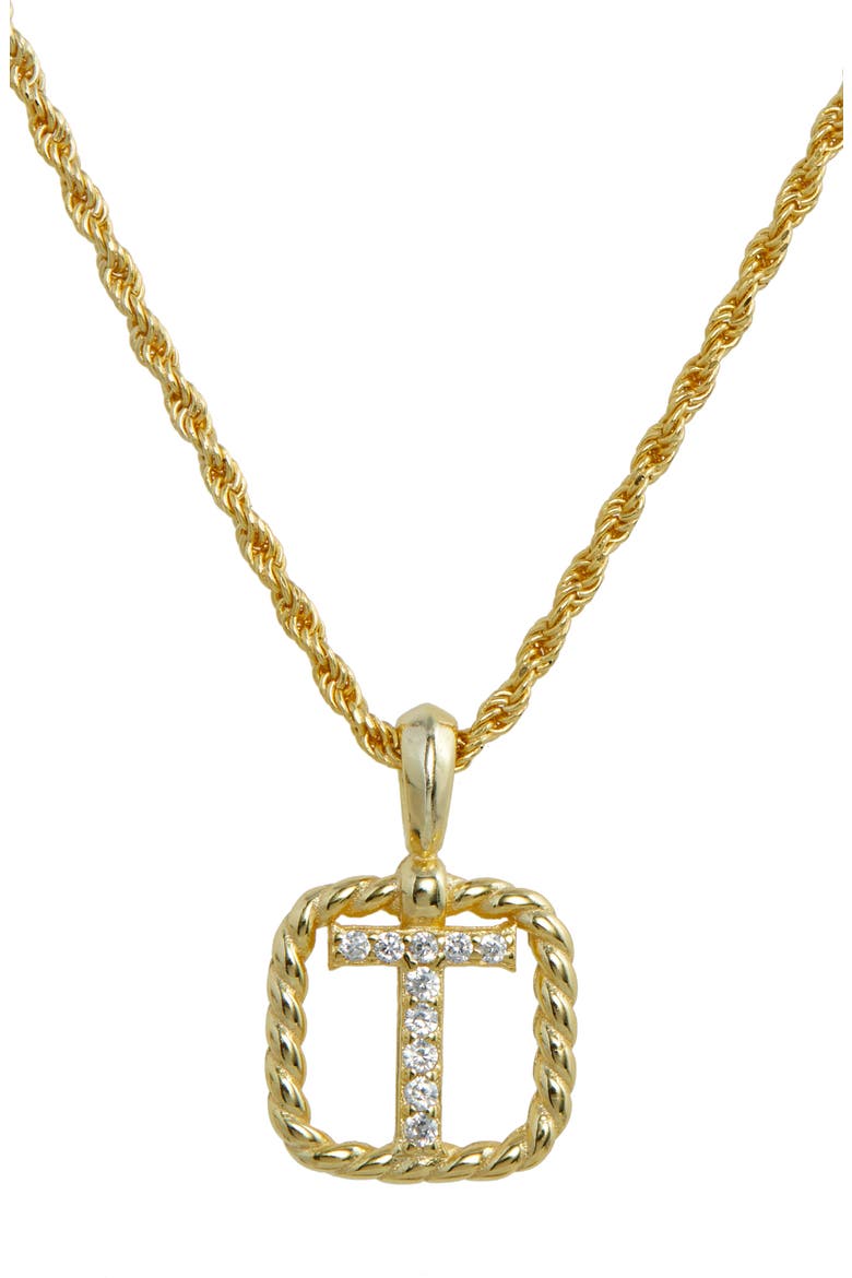 Initial Pendant Necklace, Main, color, YELLOW-T