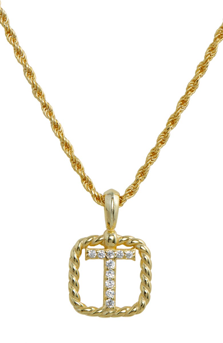 SAVVY CIE JEWELS Initial Pendant Necklace, Main, color, Yellow-T