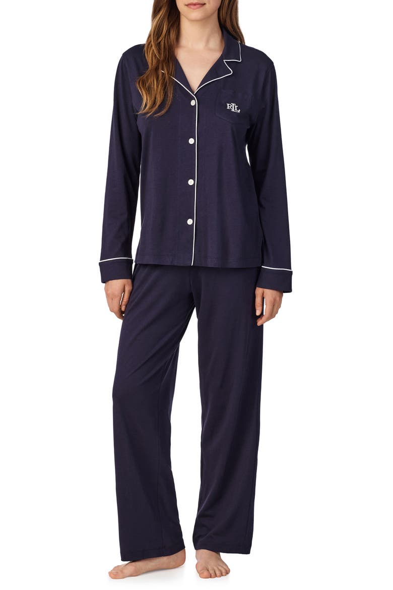 Knit Pajamas, Main, color, WNAVY