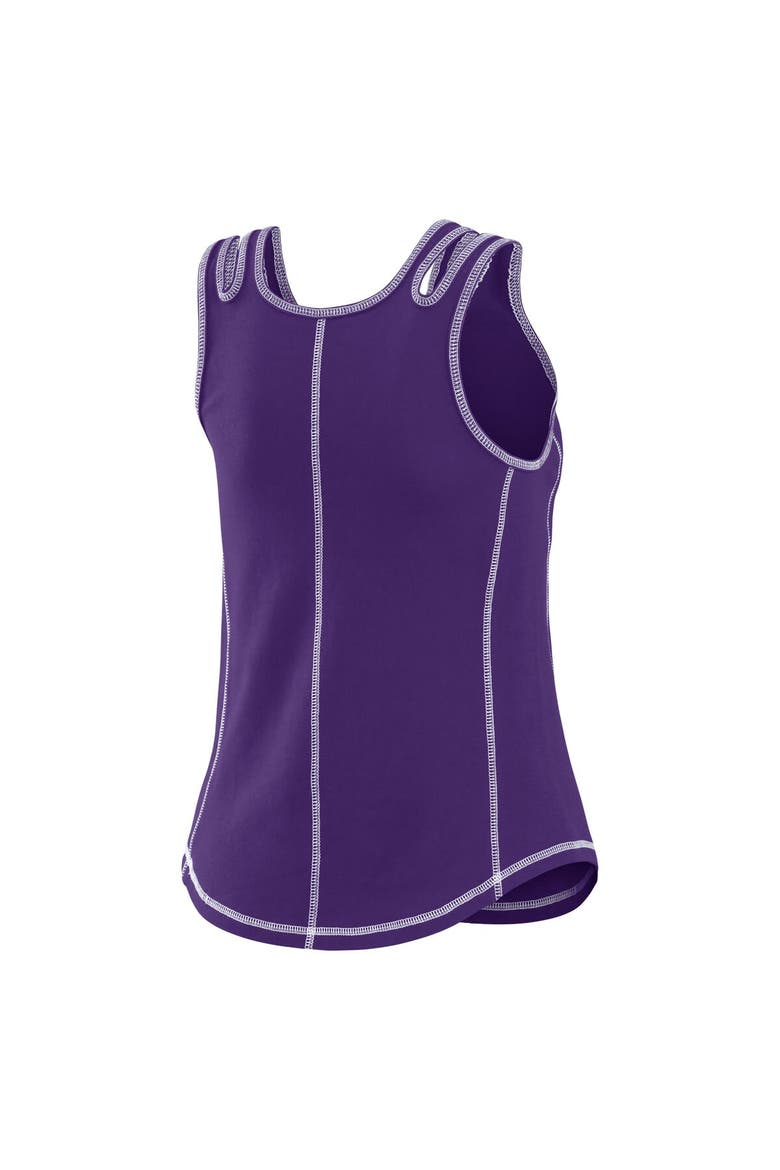 Women's WEAR by Erin Andrews Purple Colorado Rockies Contrast Stitch Tank Top, Alternate, color, Purple