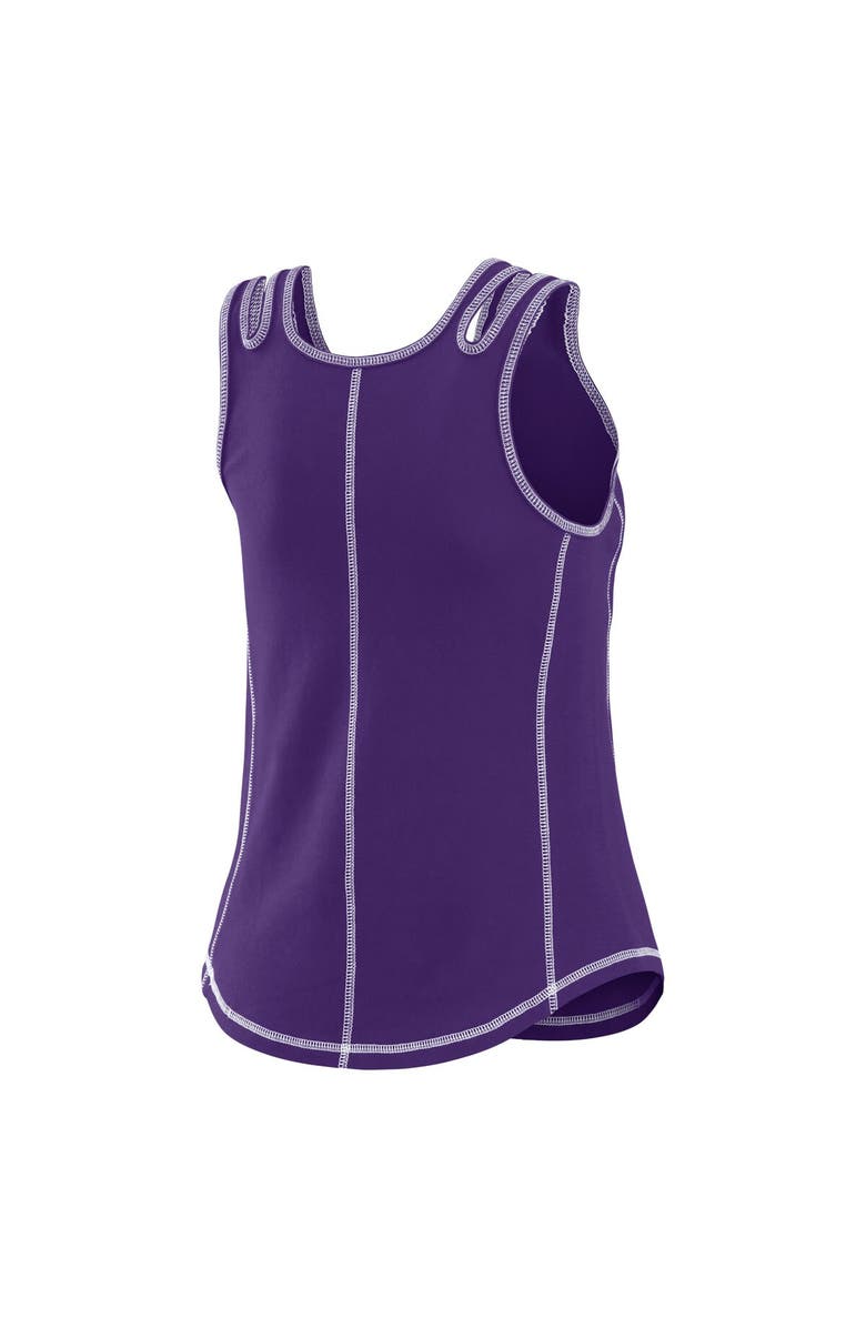 WEAR by Erin Andrews Women's WEAR by Erin Andrews Purple Colorado Rockies Contrast Stitch Tank Top, Alternate, color, Purple