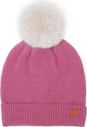 Northern Classics Knit Winter Hat with Faux Fur Pom