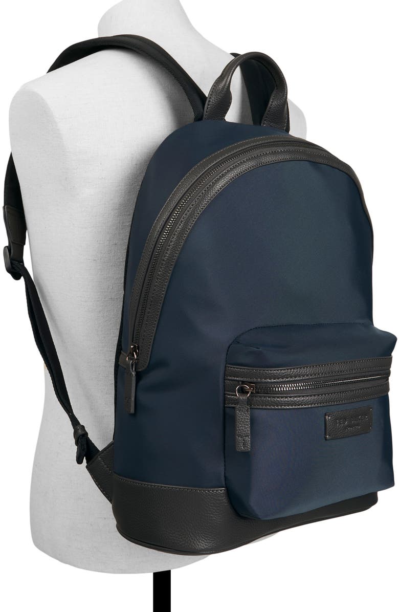 Ted Baker London Patrick Nylon Backpack, Alternate, color, Navy Nylon/ Black Coffee