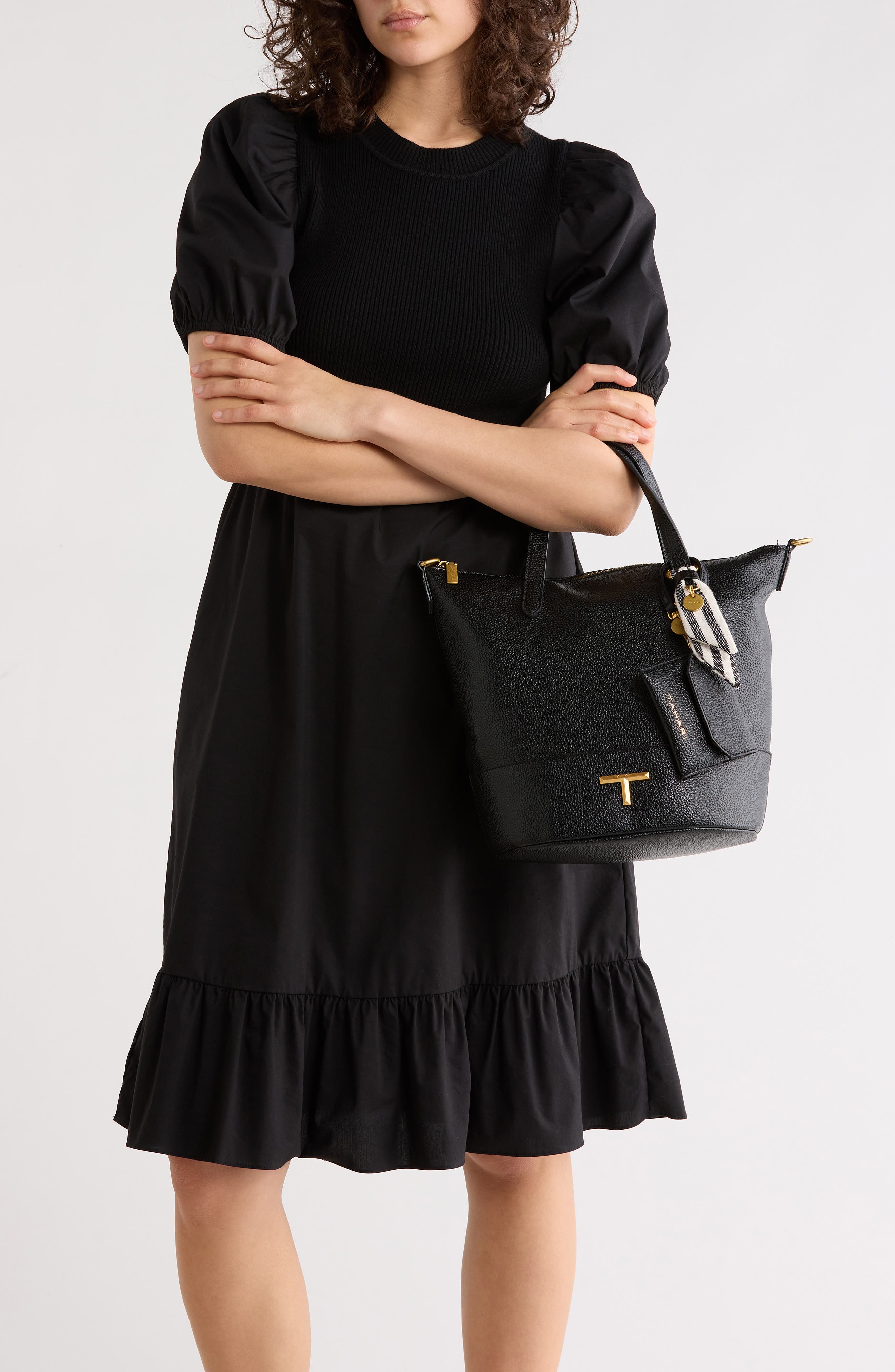 T Tahari Wrigley Shoulder Bag, Alternate, color, Black