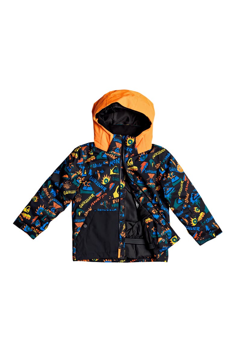 Kids' Little Mission Water Repellent Jacket, Alternate, color, TRUE BLACK SKI FUN