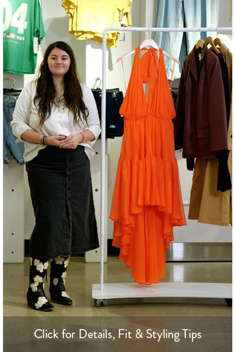 Leona High-Low Chiffon Halter Dress video