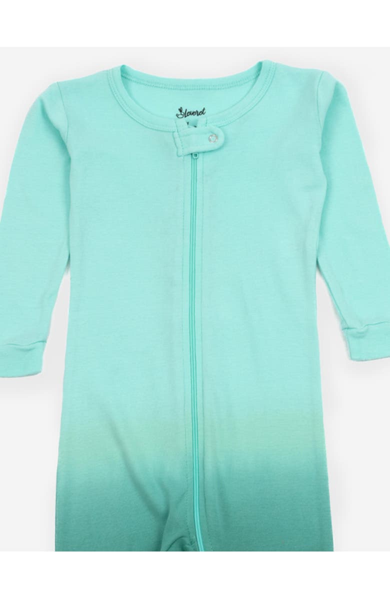 Leveret Footed Printed Cotton Pajamas, Solids, Stripes & Tie Dye, Alternate, color, Tie Dye Aqua
