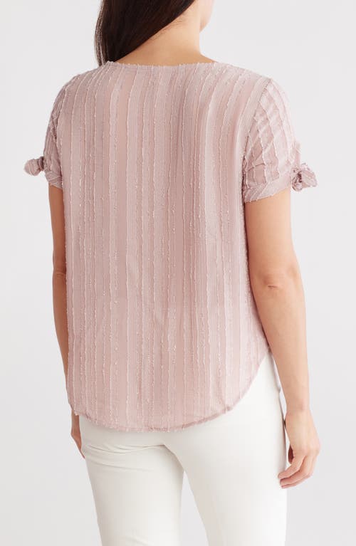 RENEE C RENEE C SEMISHEER STRIPE SHORT SLEEVE TOP 