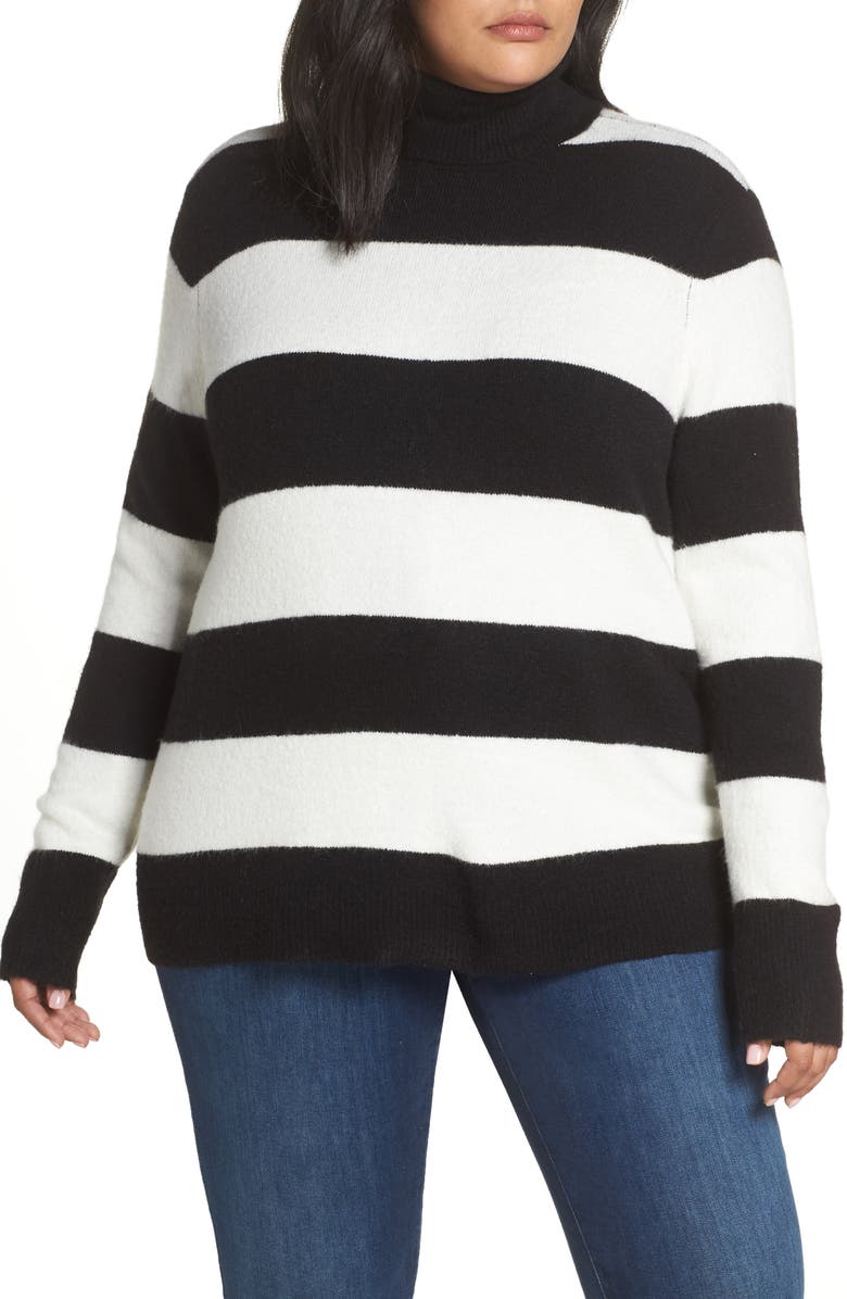 Halogen<sup>®</sup> x Atlantic-Pacific Stripe Turtleneck Sweater, Main, color, 