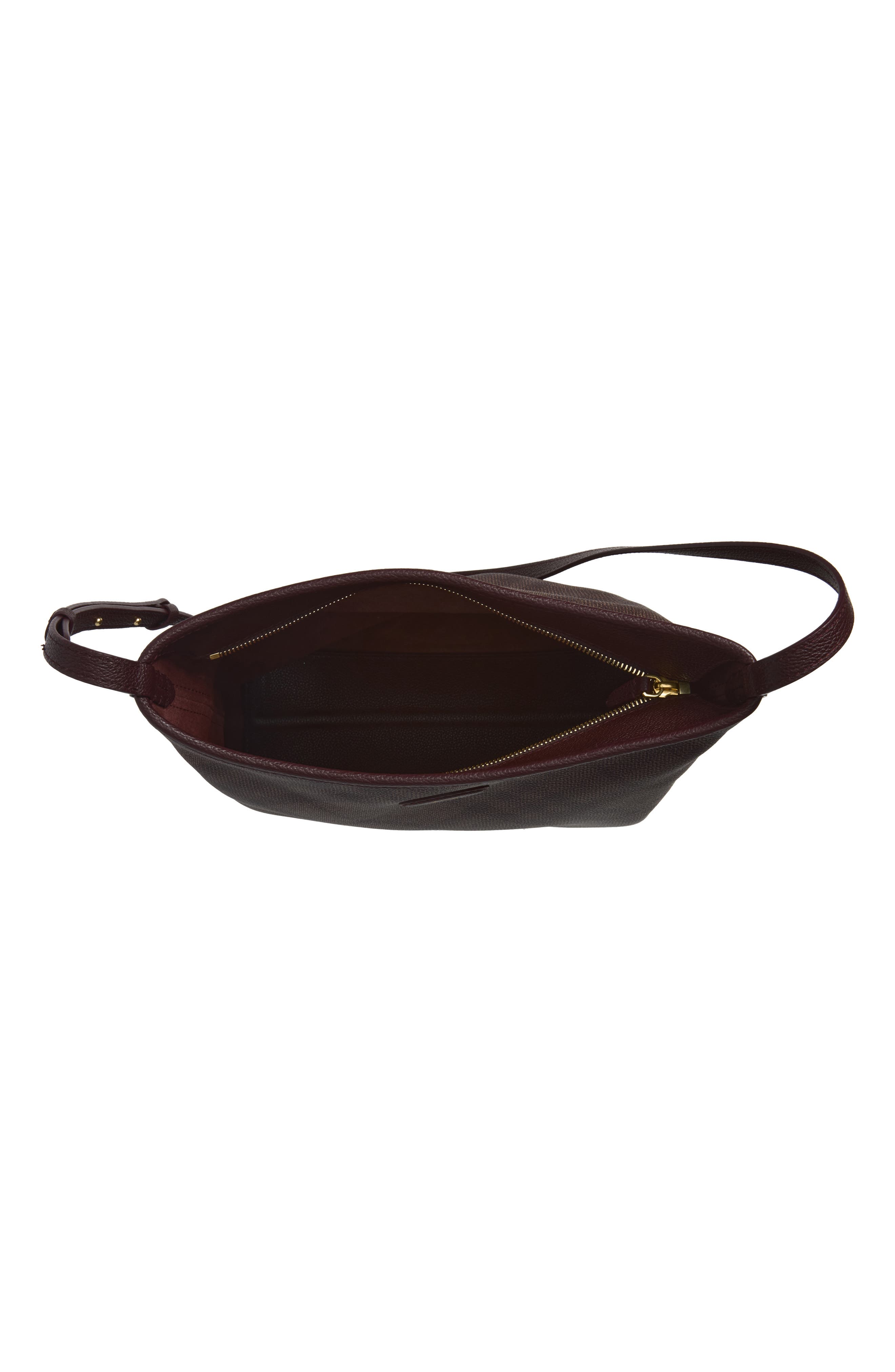 Small Highlands Check Leather Shoulder Bag, Alternate, color, VINEYARD RED