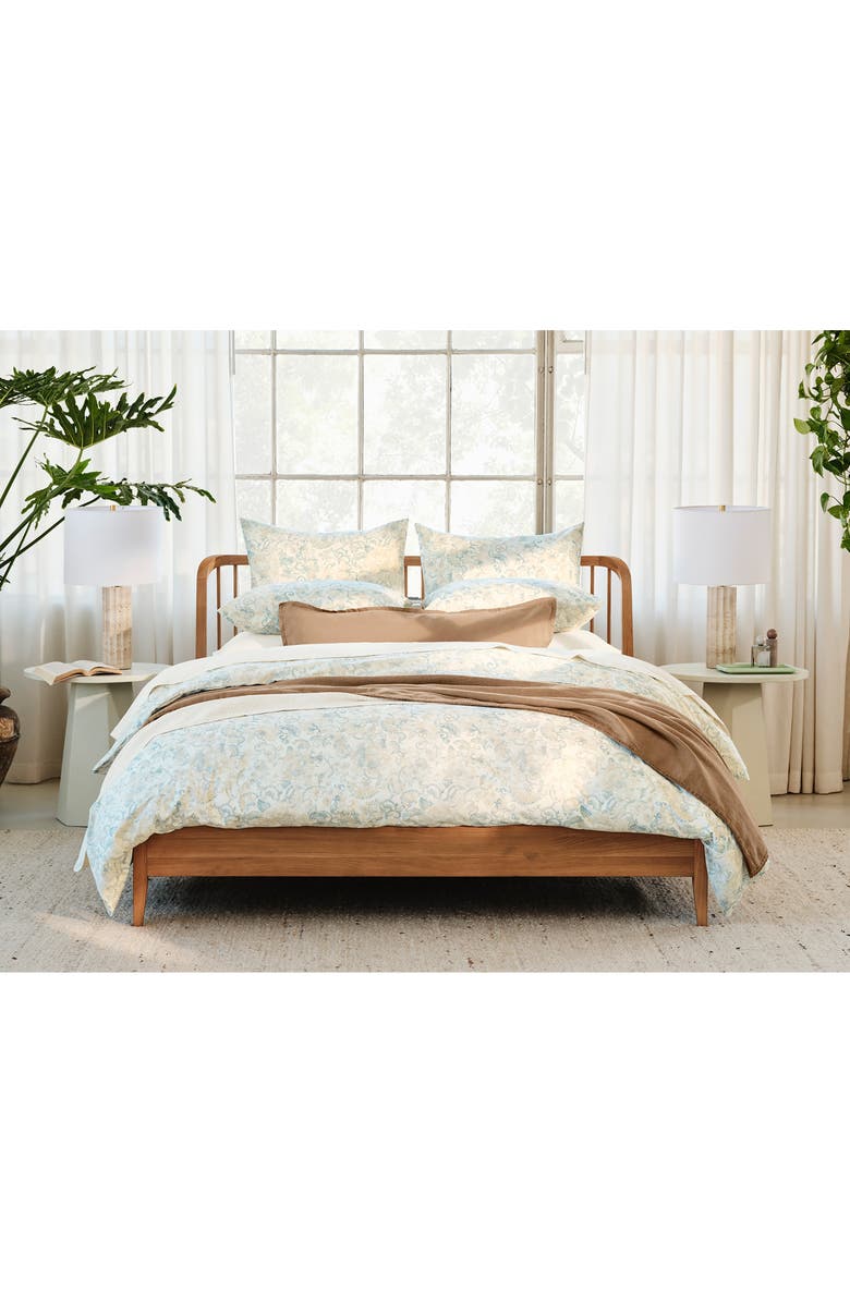 Coyuchi Solana Organic Cotton Duvet Cover, Alternate, color, Tidal/ Doe