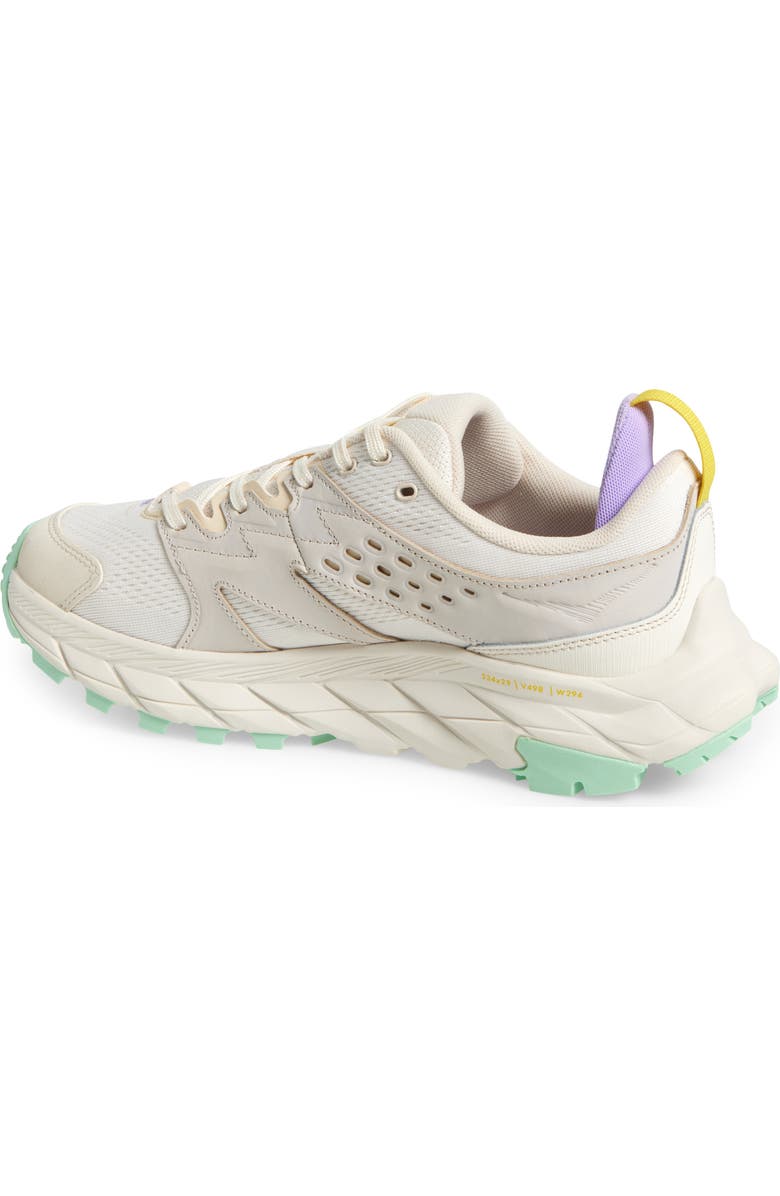 HOKA Anacapa Breeze Aero Low Breathable Trail Running Shoe, Alternate, color, Alabaster / Mint Fluorite