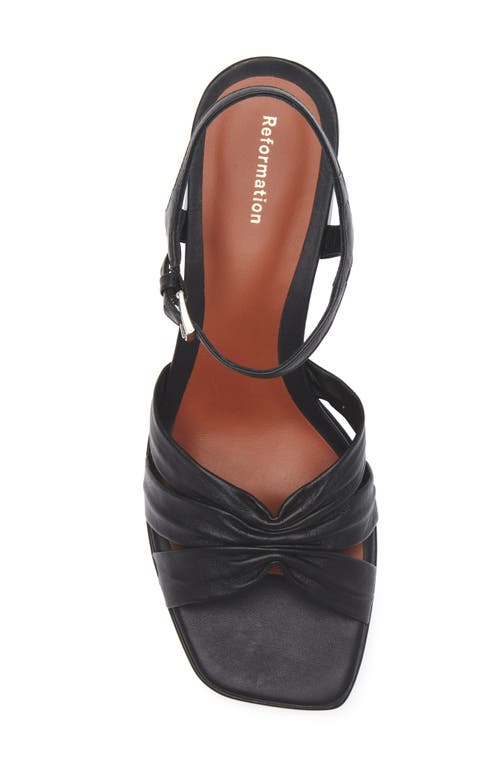 Reformation Maize Satin Platform Sandals In Black