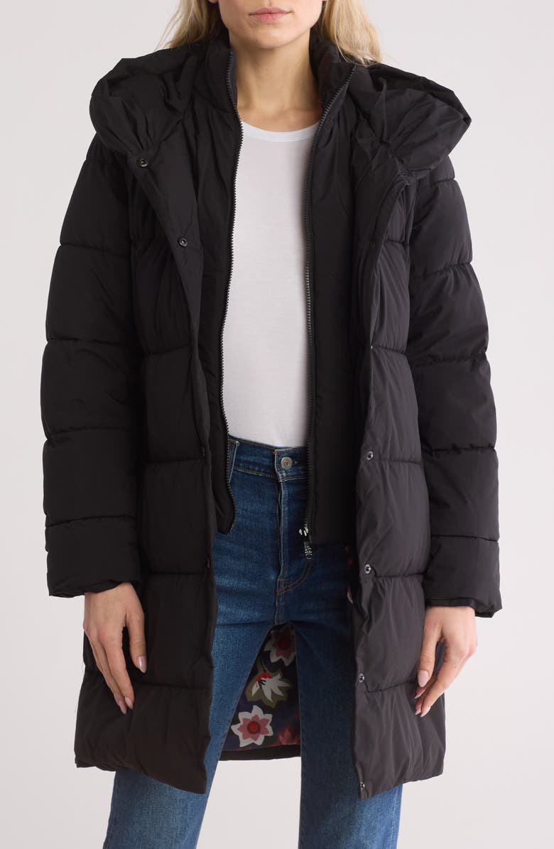Sam Edelman Hooded Puffer Coat with Bib, Alternate, color, 