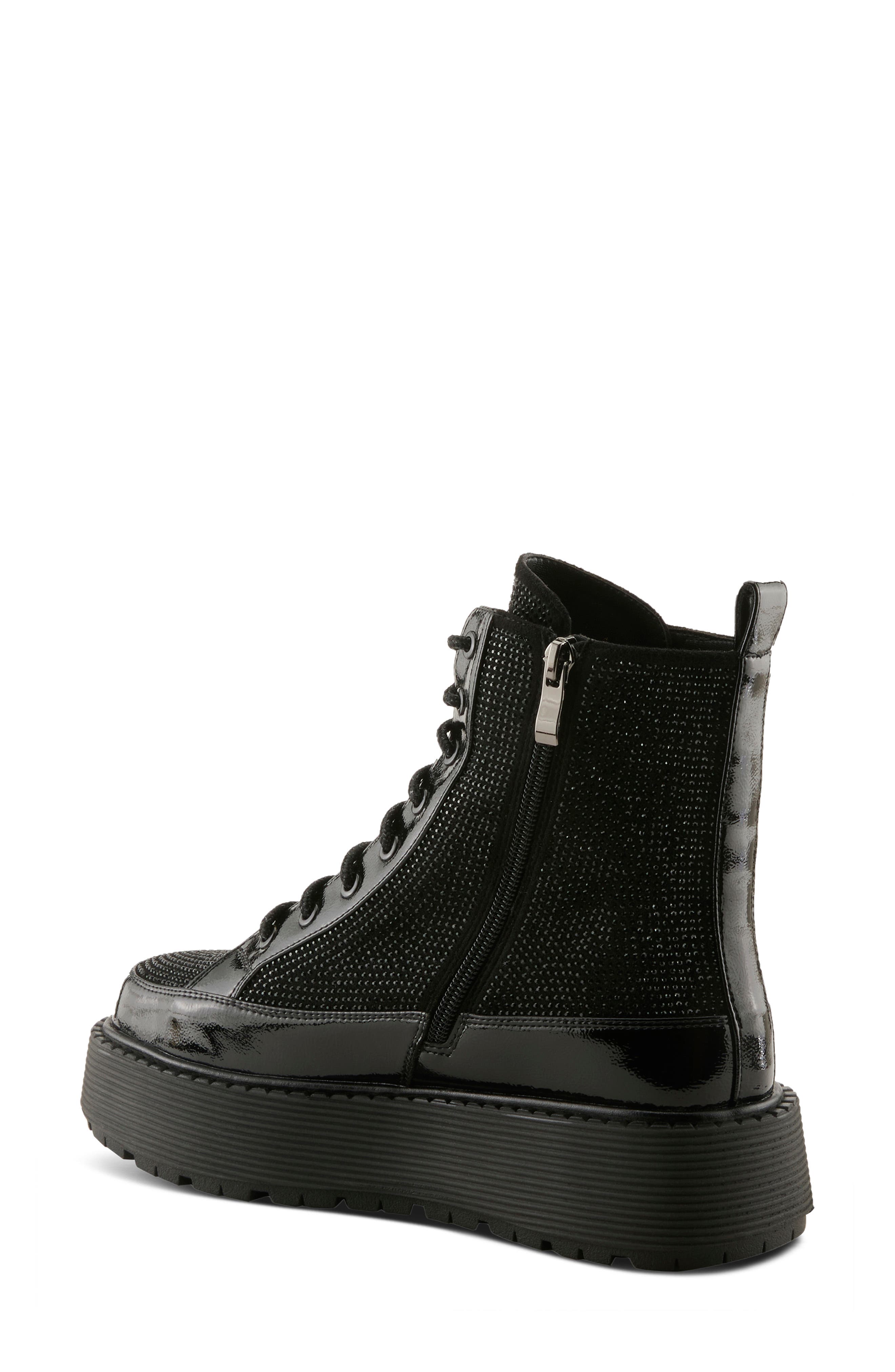 Livewire Platform Combat Boot, Alternate, color, BLACK